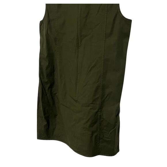 THEORY WOMENS SIZE 12 SLEEVELESS HIGH CREW NECK MINI SHIFT DRESS OLIVE GREEN NEW - Picture 10 of 15
